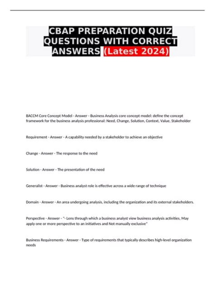 CBAP Questions and Answers PDF – Expert Practice Set