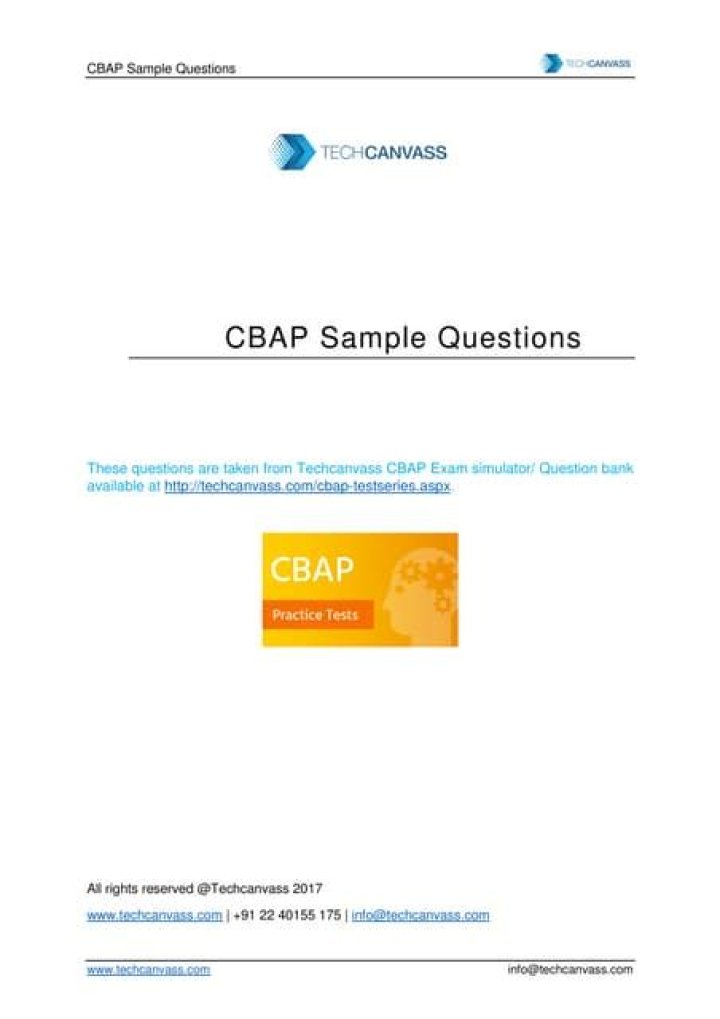 CBAP Sample Questions PDF – Expert Practice Test for Certification