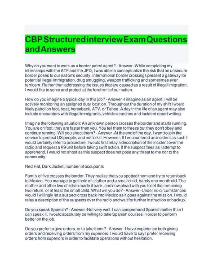 CBP Structured Interview Questions and Answers PDF – Expert Prep Guide