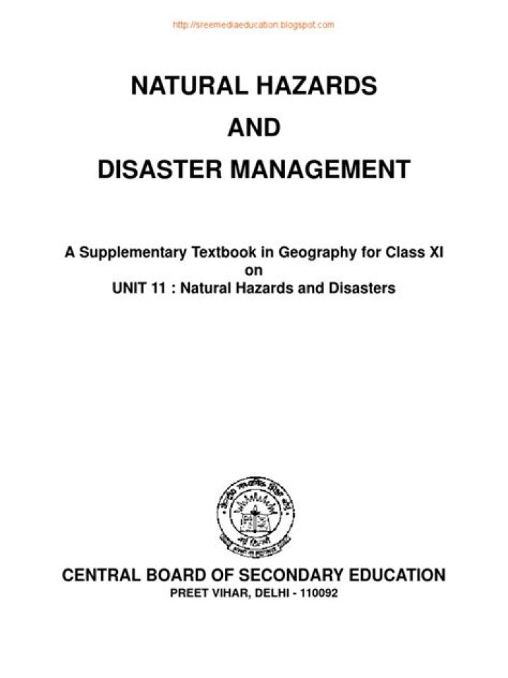 CBSE Disaster Management PDF Guide for Schools