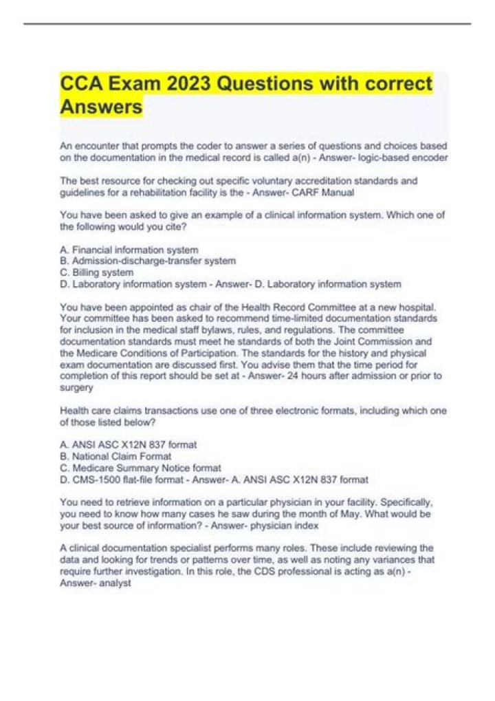 Free CCA Exam Questions PDF: Perfect Study Resource