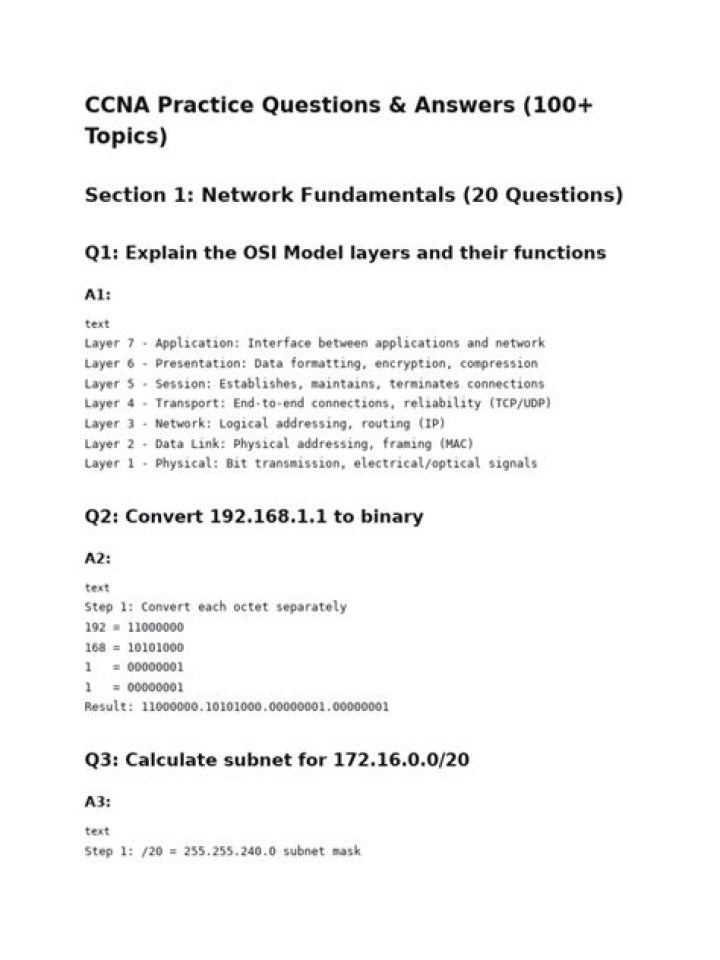 CCNA Practice Questions PDF: Master Networking with Real Exam Questions