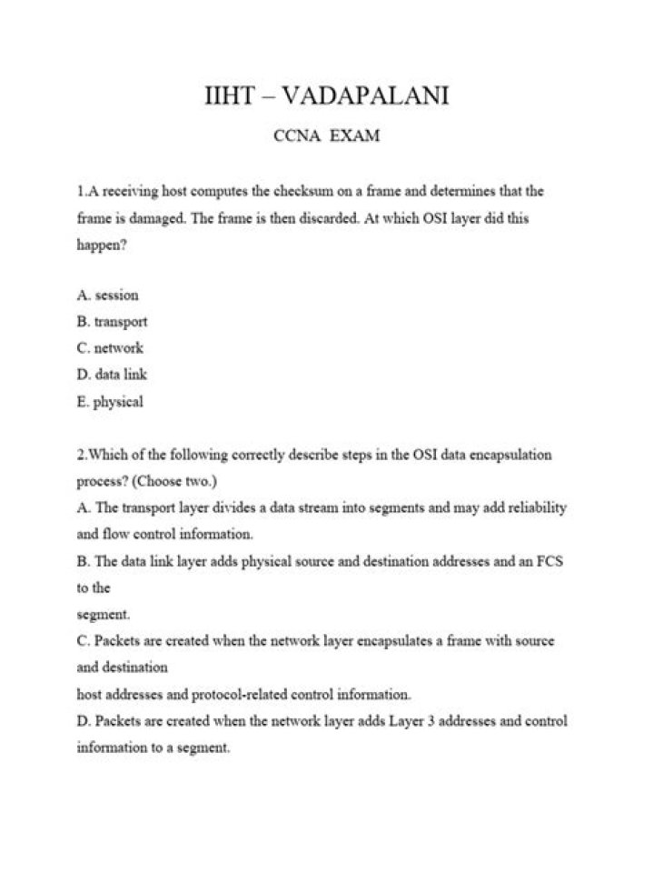 CCNA Question Paper PDF – Download Free Exam Questions Now