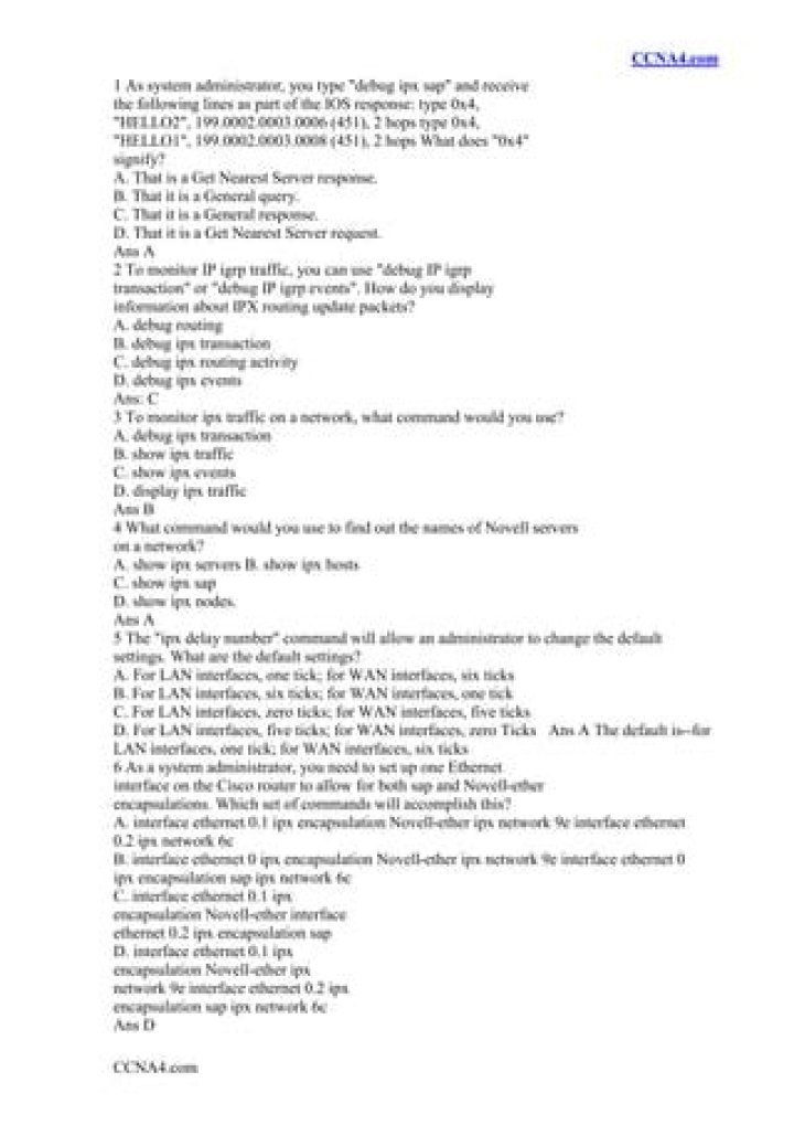 CCNA Questions and Answers PDF: Master Networking Exams