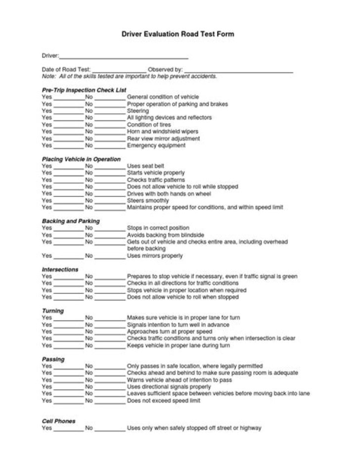 Download CDL Road Test Form PDF for Passing the Exam