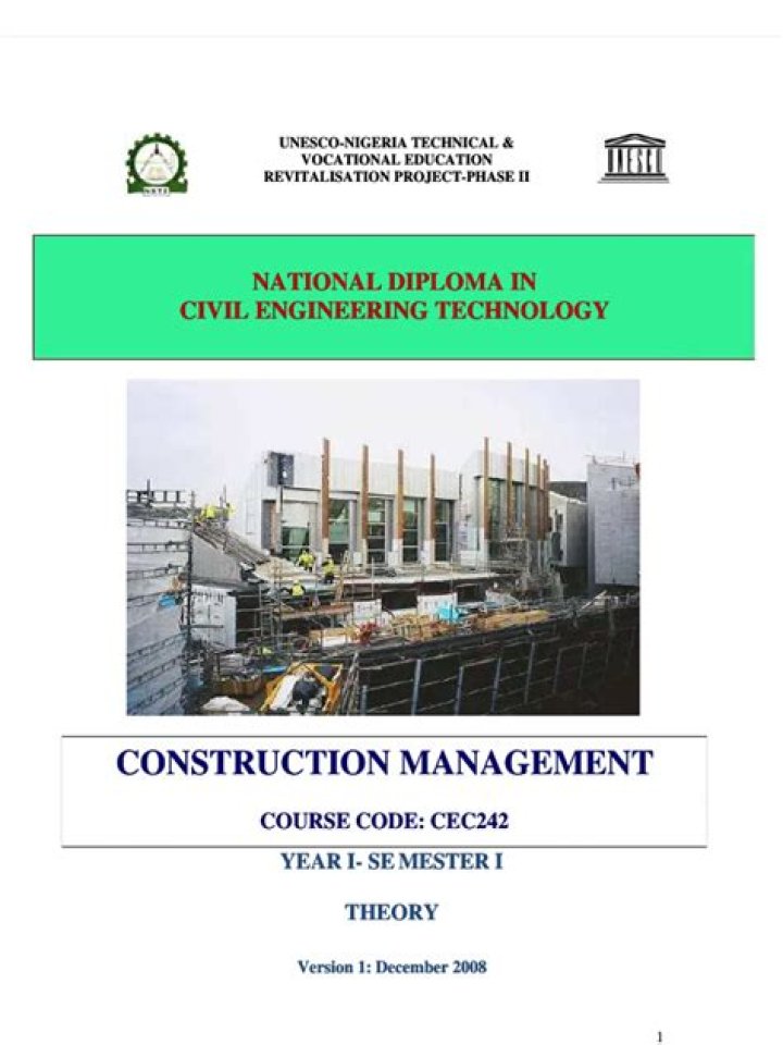 CEC 242 Construction Management PDF Guide: Master Construction Projects