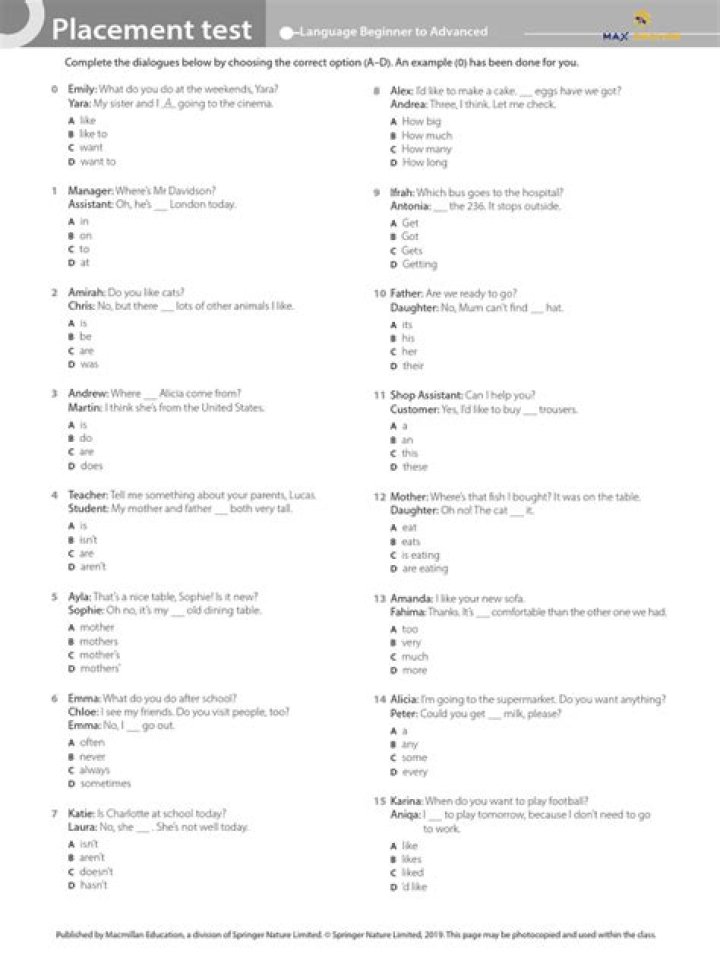 CEFR English Placement Test PDF – Instant Placement Quiz & Results