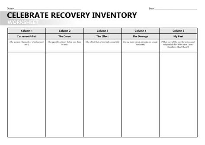 Celebrate Recovery: Free PDF Inventory Worksheet to Track Your Journey