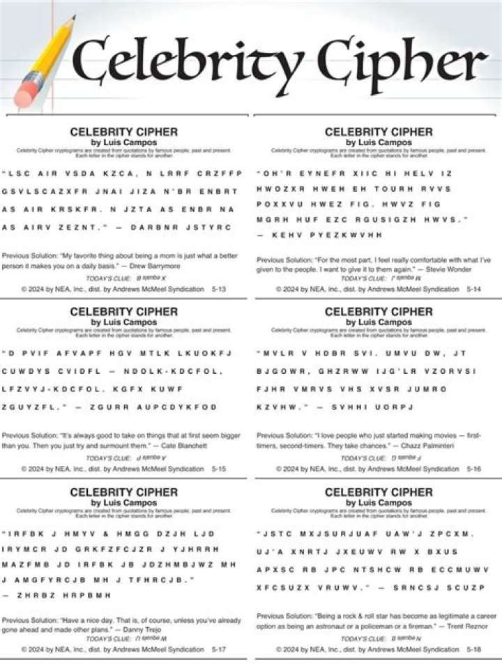 Celebrity Cipher Answer Revealed: Yesterday’s PDF Revealed
