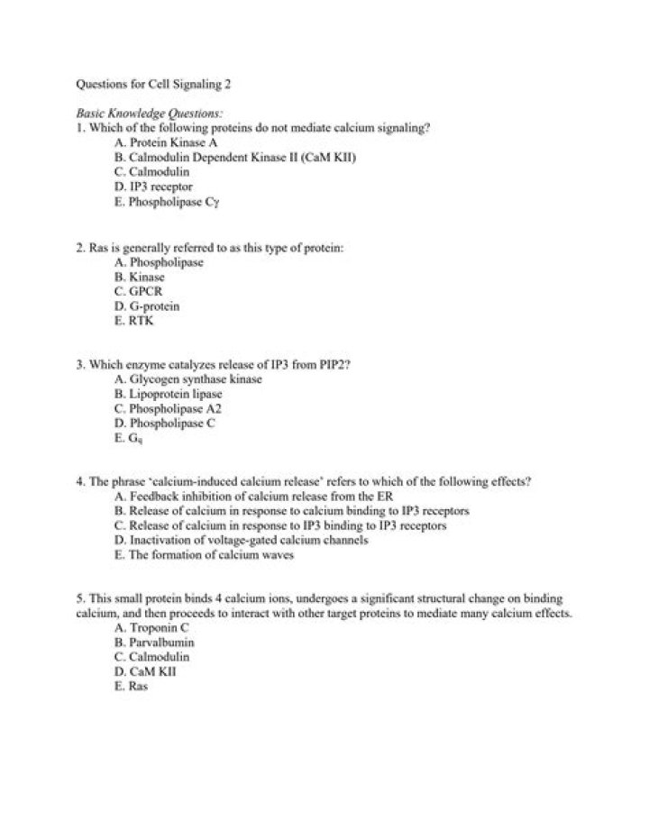 Cell Signaling Questions & Answers PDF: Master Biological Signaling Pathways