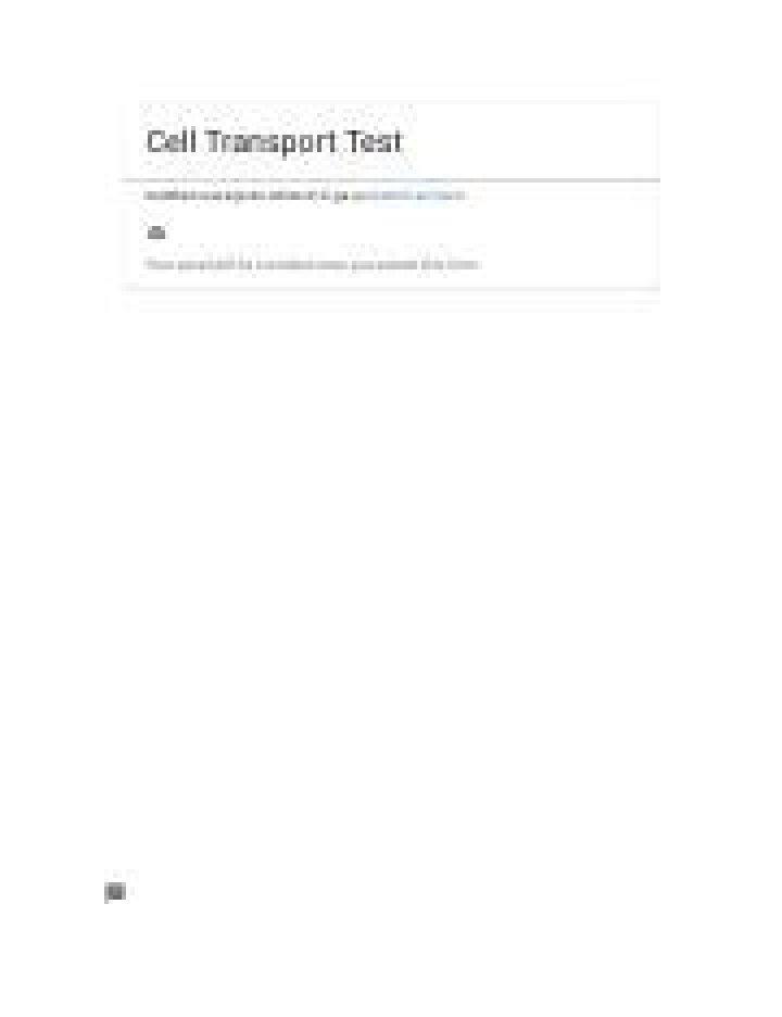 Cell Transport Test PDF: Accurate Lab Results & Educational Guide