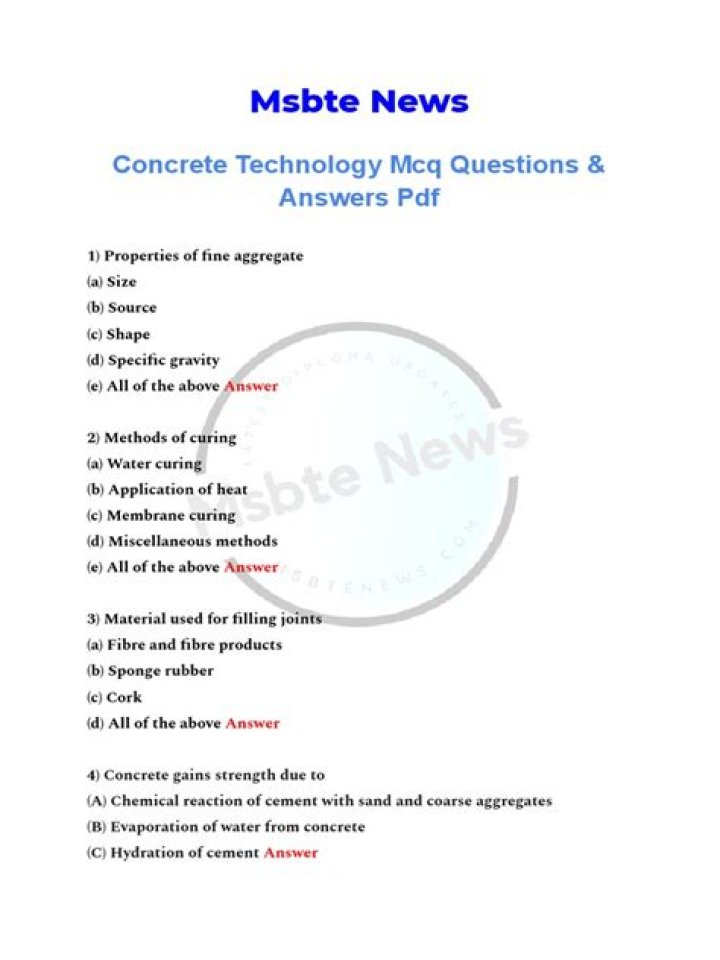 Cement Questions and Answers PDF: Expert Answers for Construction Professionals