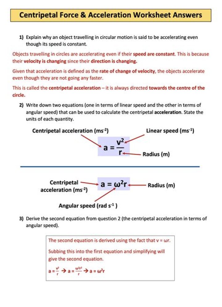 Centripetal Force Worksheet with Answers PDF – Download Now