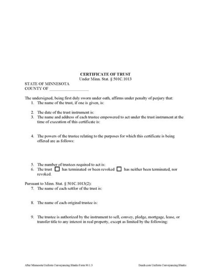 Bank of America Certificate of Trust Wealth Management Form PDF
