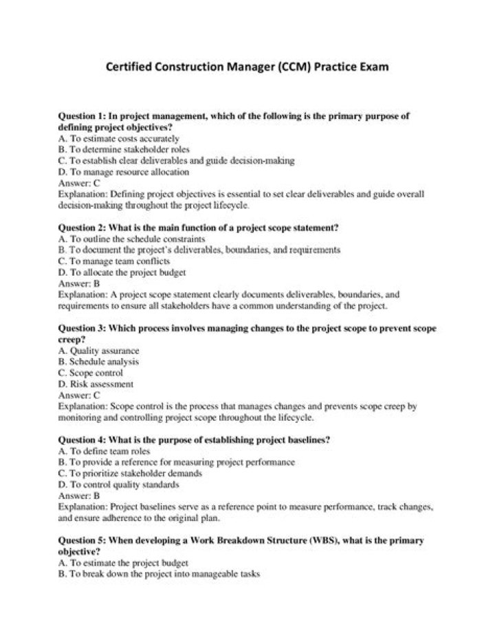 Certified Construction Manager Exam Questions PDF – Practice Tests