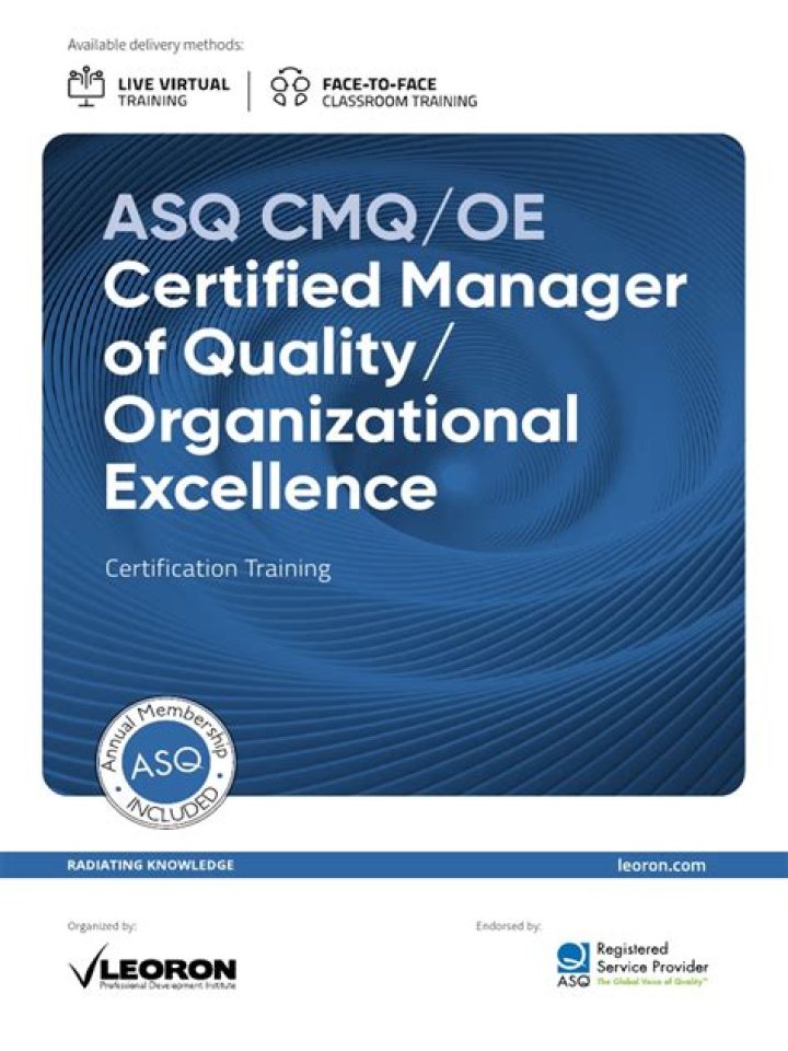 Certified Manager of Quality Organizational Excellence: Master PDF Guide