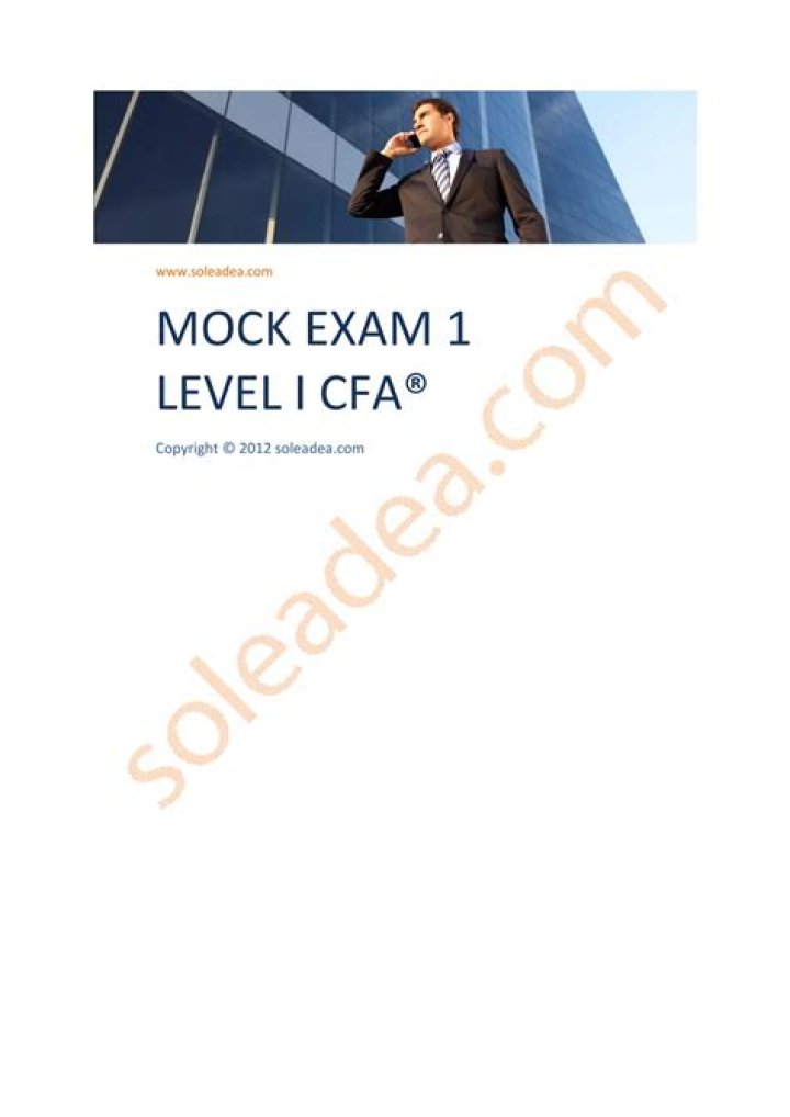 Free CFA Level 1 Mock Exam PDF with Answers