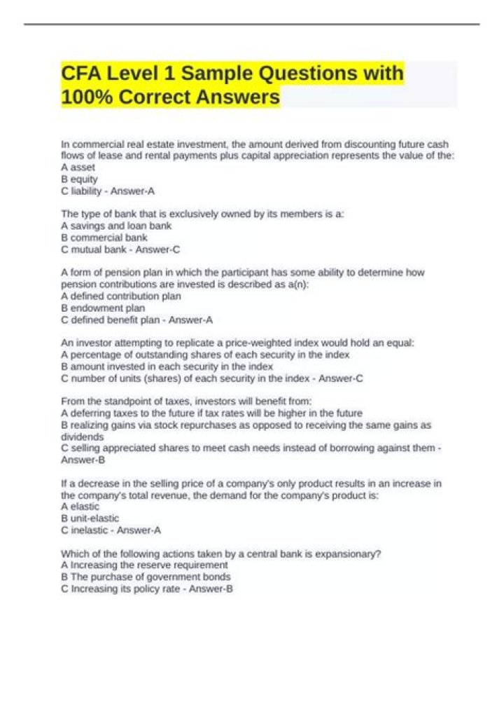 CFA Question Bank Level 1 PDF – Download Now