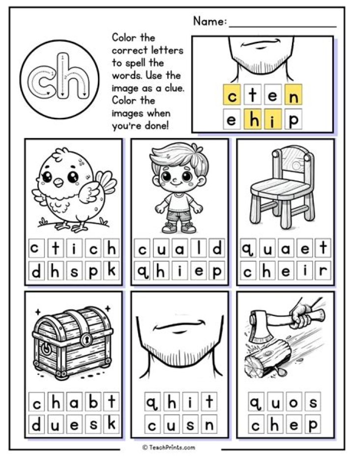 Free CH Worksheets PDF for Instant Download