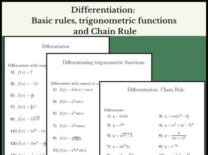 Chain Rule Differentiation Questions & Answers PDF