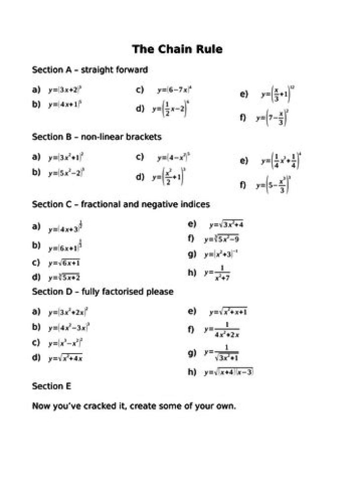 Chain Rule Questions & Answers PDF: Master Calculus Step-by-Step