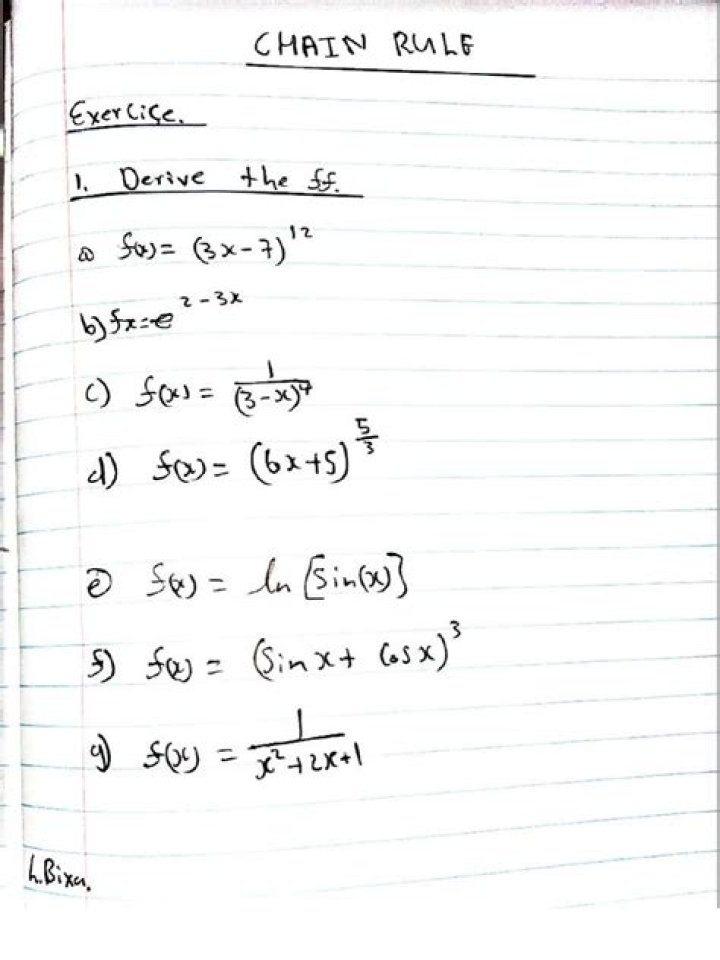 Chain Rule Questions PDF: Master Calculus with Practice Problems
