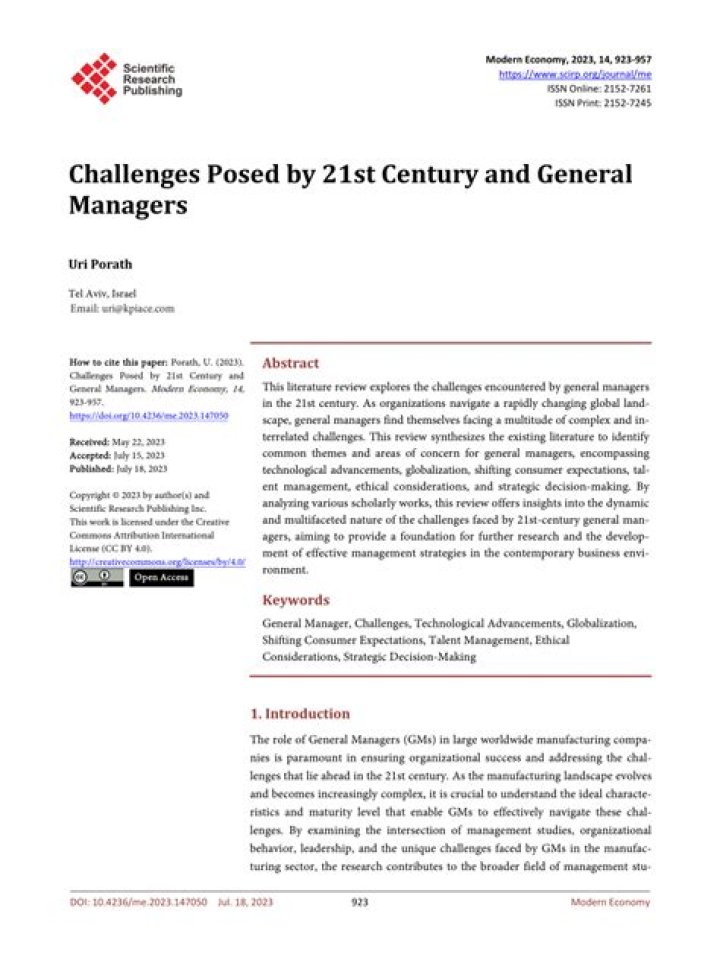 Challenges Faced by Managers in the 21st Century PDF Guide
