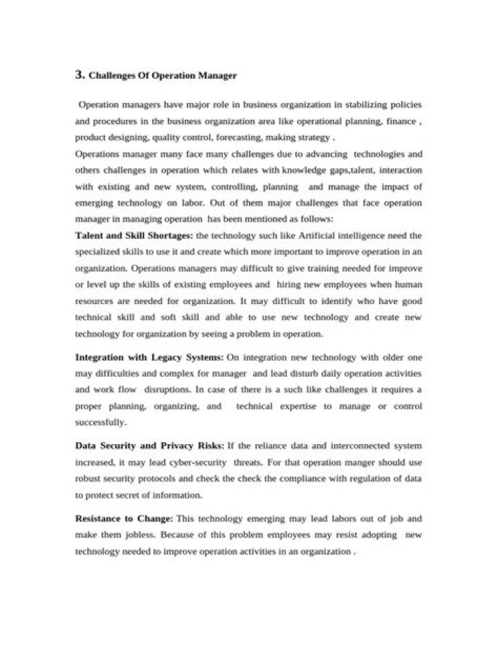 Challenges Faced by Operations Managers: PDF Guide