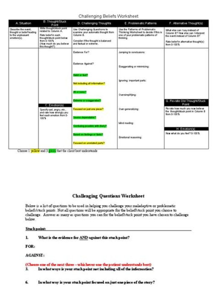 Challenge Your Beliefs: Free PDF Worksheet