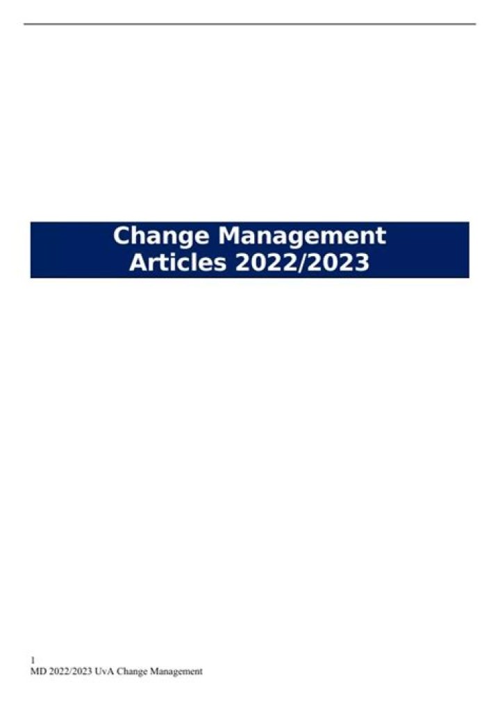 Essential Change Management Articles 2013 – Free PDF Guide