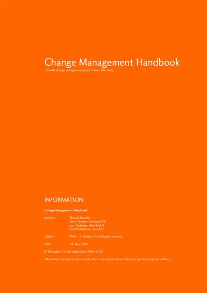 Free Download: Change Management Handbook PDF