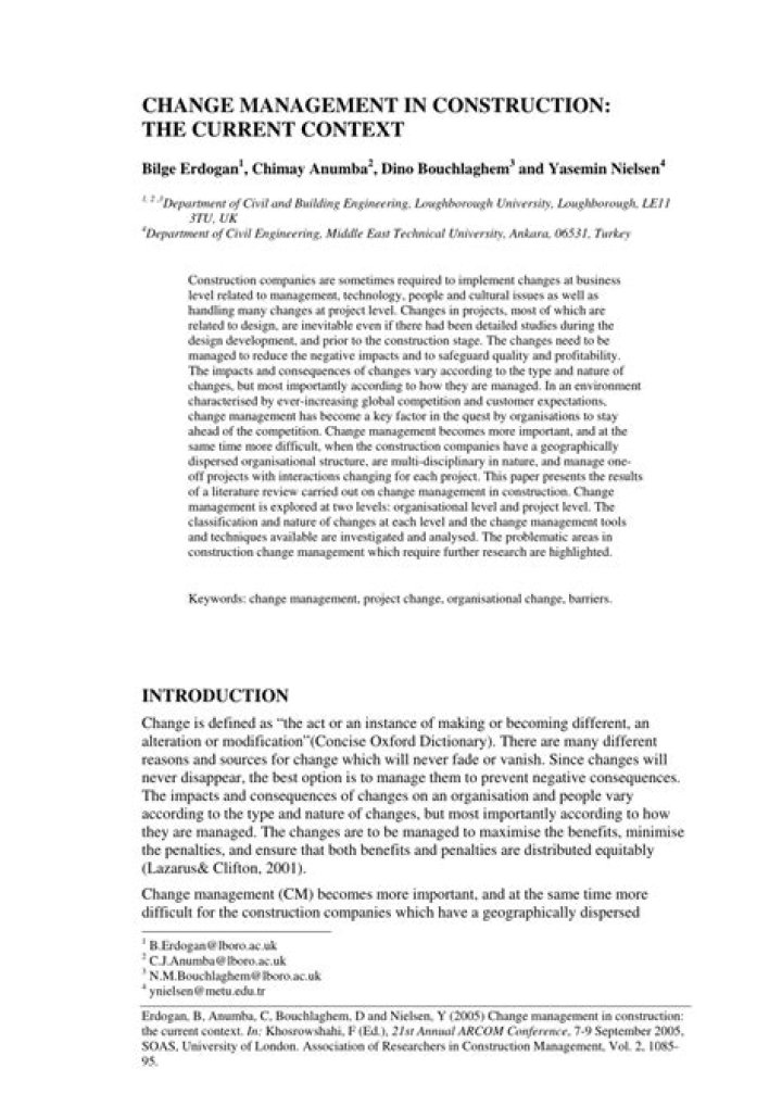 Change Management in Construction PDF: Mastering Project Transitions