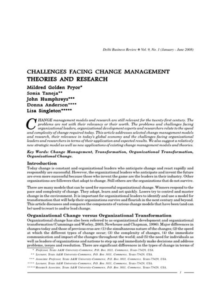 Change Management Models and Theories: Comprehensive PDF Guide