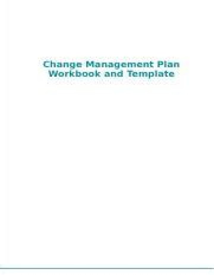 Change Management Plan Workbook & Template PDF for Successful Transitions