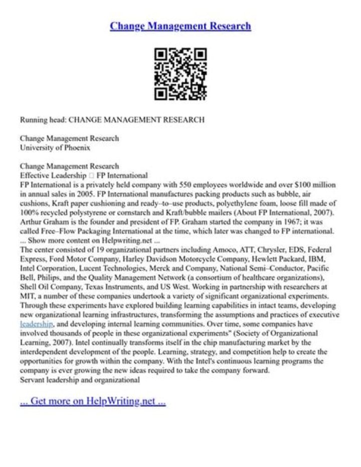 Essential Change Management Research Articles in PDF Format
