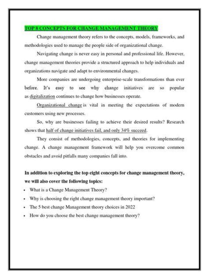 Change Management Theories PDF: Master Essential Frameworks