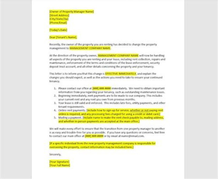 Download Change Property Manager Letter to Landlord in PDF Format