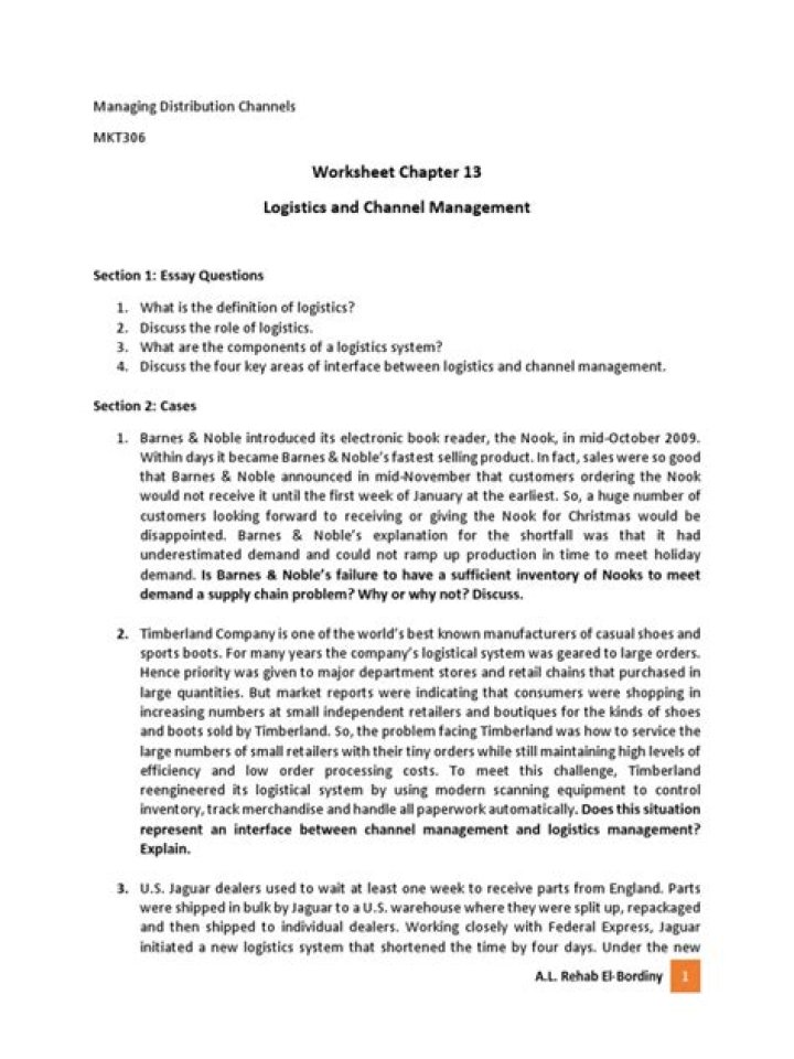 Chapter 13 Logistics & Channel Management: Key Strategies & PDF Guide