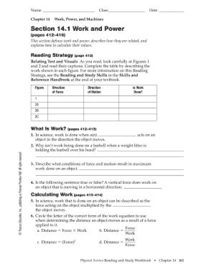 Chapter 14: Work, Power & Machines – Answer Key PDF with Full Solutions