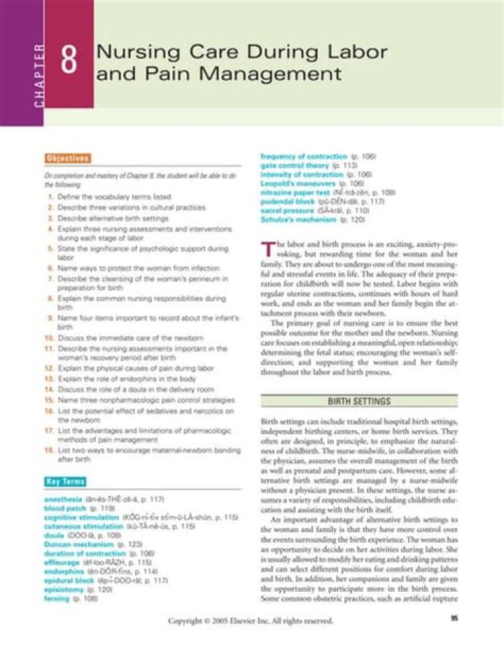 Chapter 8: Nursing Care During Labor & Effective Pain Management – A PDF Guide