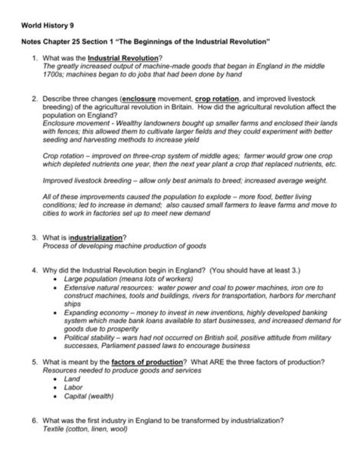 Chapter 9 Section 1: The Beginnings of Industrialization – PDF Answers & Key Insights