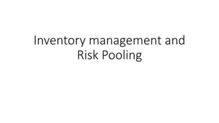 Chapter Summary: Inventory Management and Risk Pooling – Key Insights PDF
