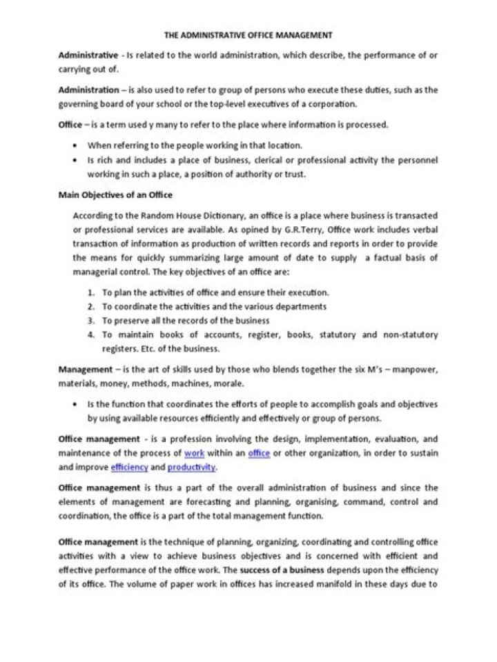 Key Characteristics of Office Management PDF for Efficient Workflow