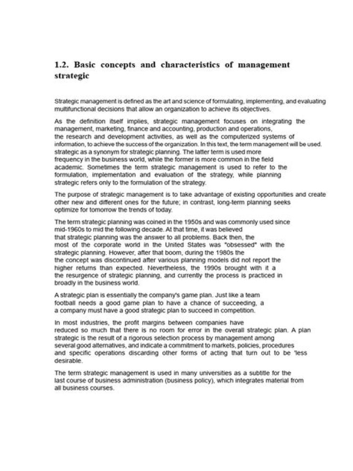 Key Characteristics of Strategic Management: PDF Guide