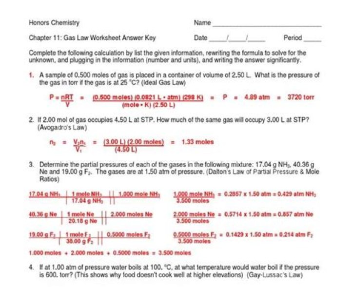 Free Charles Law Worksheet with Answers PDF – Instant Download