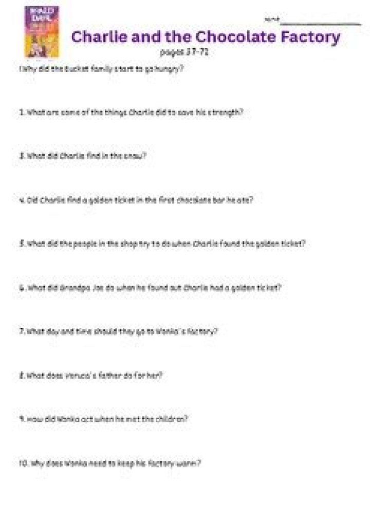 Charlie and the Chocolate Factory Questions PDF: Answers & Insights