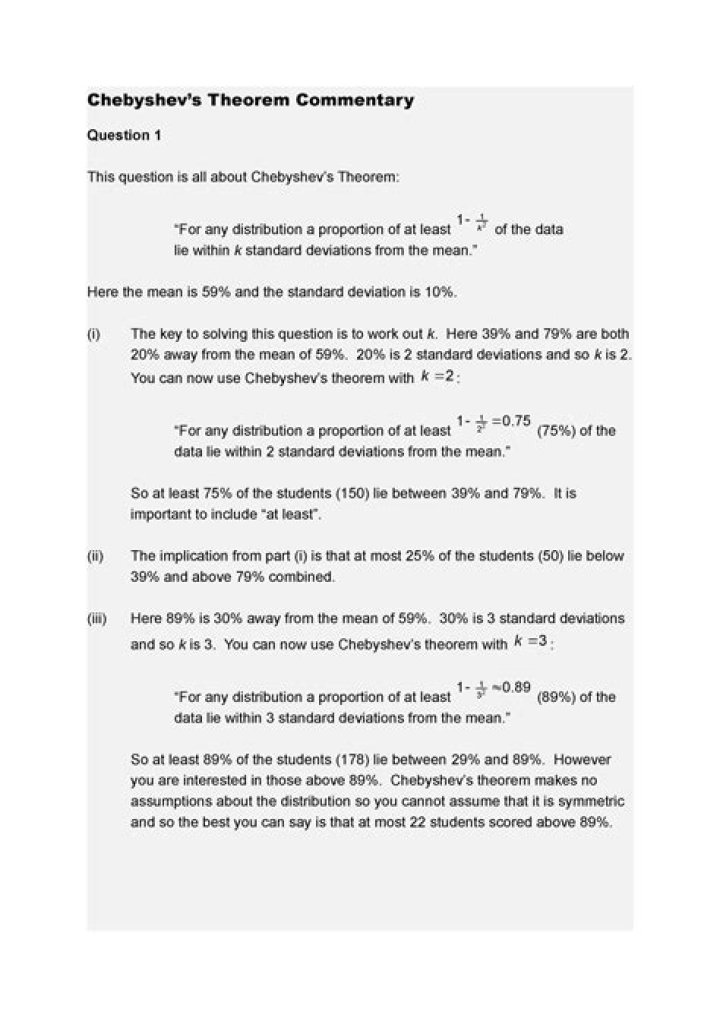 Chebyshev's Theorem Questions and Answers PDF – Expert Guide