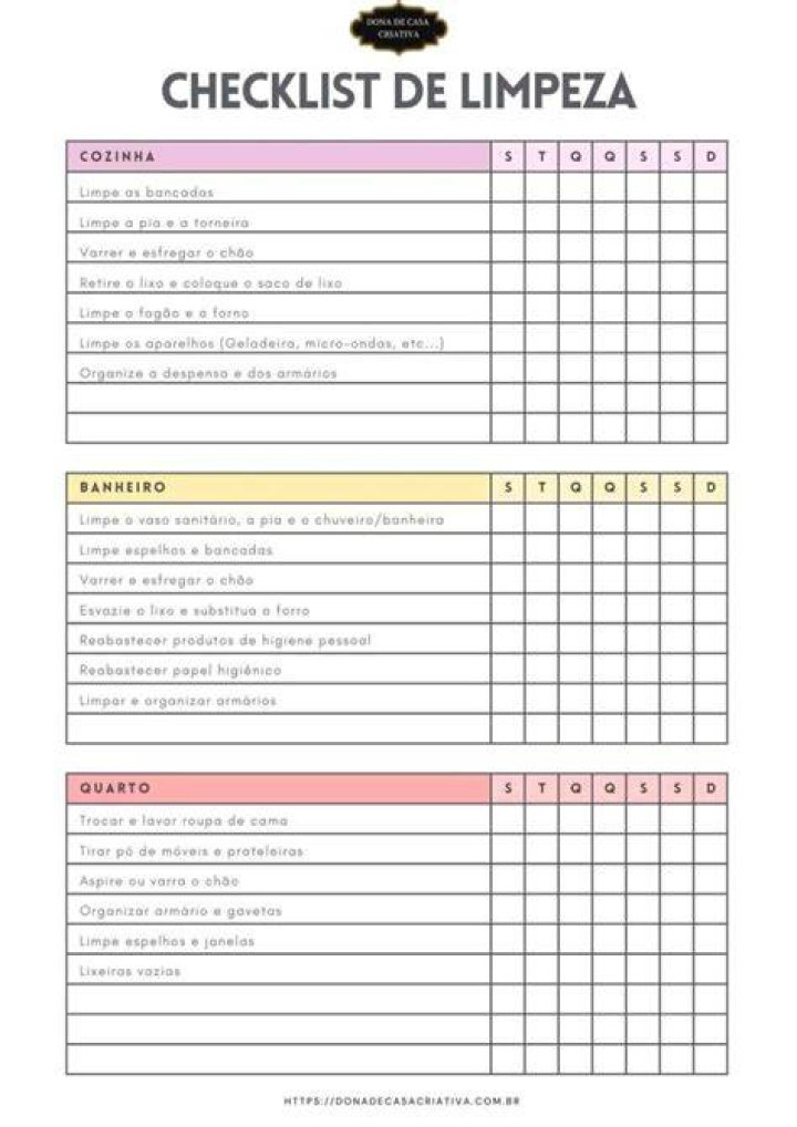 Lista de Limpieza Diaria PDF Fácil de Usar
