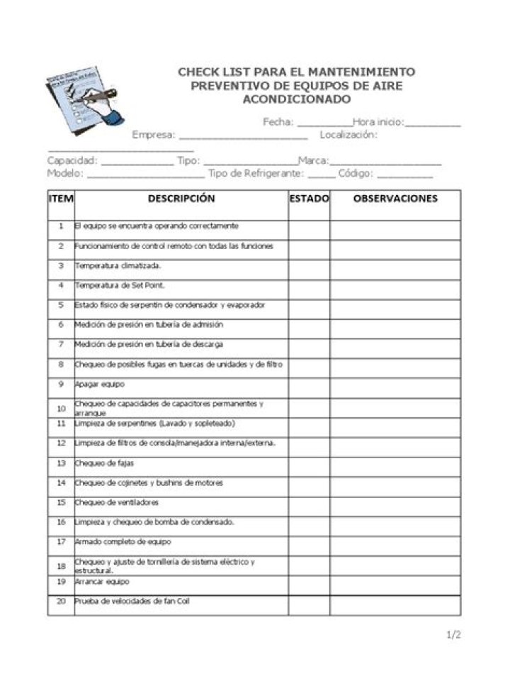 Lista de Mantenimiento para Aire Acondicionado PDF: Guía Completa para un Funcionamiento Óptimo