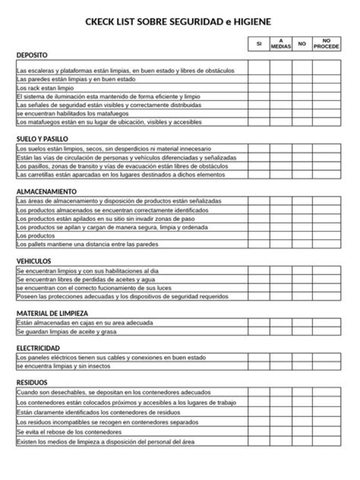 Lista de Seguridad e Higiene PDF: Descarga y Cumple Normas